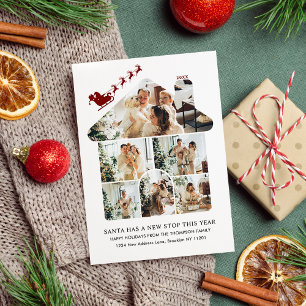 Neue Heimat Foto-Collage Roter Weihnachtsmann Schl Feiertagskarte