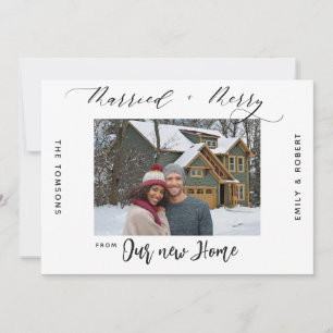 Neue Heimat Fröhliche Hochzeit Umzug bekanntgabe z Feiertagskarte