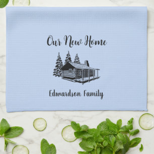 Neue Heimat Umzug in ein neues Haus Familienname Geschirrtuch