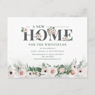 Neue Heimatadresse Wir sind umgezogen Floral Umzug Postkarte