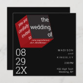 Neue High Tech Cube Epic Black Geometric Einladung (Vorne/Hinten)