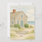 neue Hochzeit in Urlaubsort Soft Blue Coastal Einladung (Rückseite)