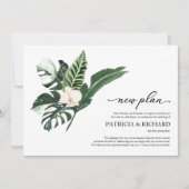 Neue Hochzeitspläne für tropische Flora Einladung (Vorderseite)
