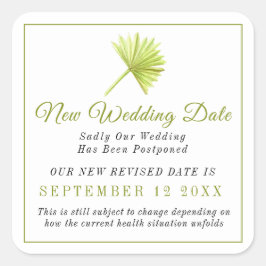 Neue Hochzeitstag-Änderung Verschiebung Palme Quadratischer Aufkleber