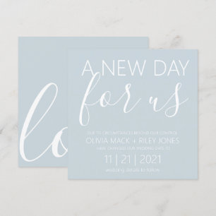 Neue Hochzeitstag-Ankündigung der Verschiebung der Einladung