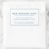 Neue Hochzeitstermin-Änderung Verschiebung blau Rechteckiger Aufkleber (Tasche)