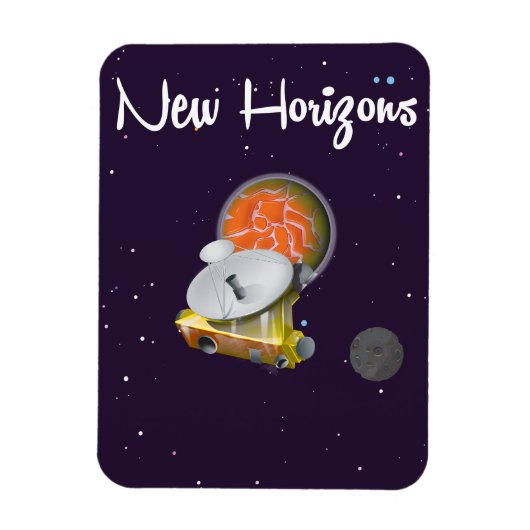 Neue Horizonte Raumfahrzeuge auf Pluto Post Card Magnet (Vertikal)