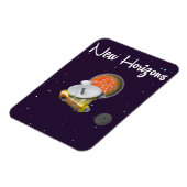 Neue Horizonte Raumfahrzeuge auf Pluto Post Card Magnet (Linke Seite)