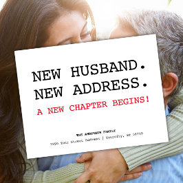 Neue Husband-Adresse Einfaches Minimalistisches Ve Ankündigungspostkarte