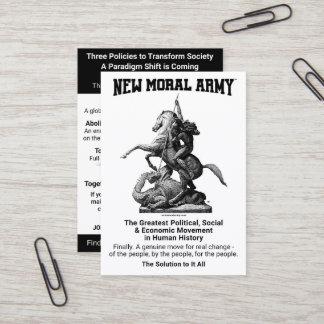 Neue Informationskarten der Moral Army™ (100) Visitenkarte