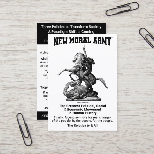Neue Informationskarten der Moral Army™ (100) Visitenkarte (Vorderseite/Rückseite Beispiel)