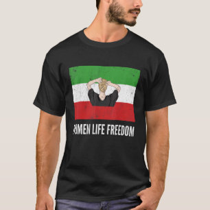 Neue iranische Flagge Keine Kopftuch Frau Faust Un T-Shirt