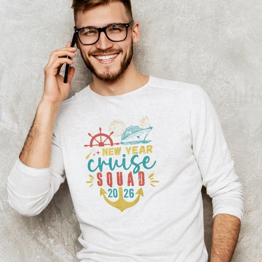 Neue Jahr Cruise Squad Retro Farben Maßgeschneider T-Shirt
