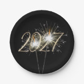 Neue Jahre 2026 Party-Sparkler Pappteller (Vorderseite)