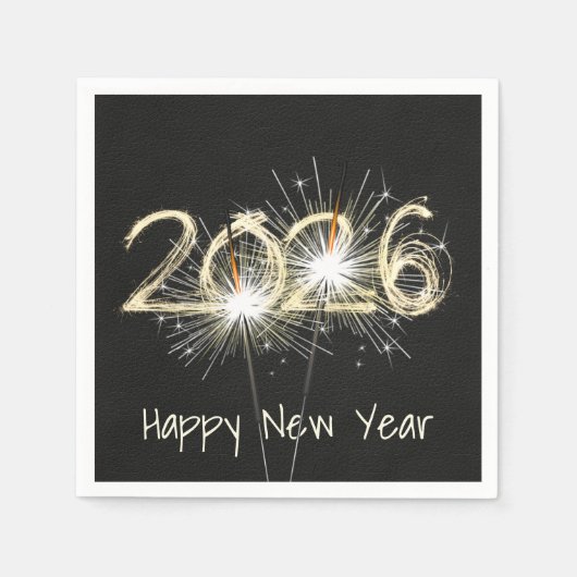 Neue Jahre 2026 Party-Sparkler Serviette (Vorderseite)