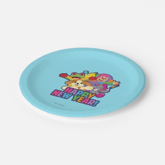 Neue Jahre Ballon- Pappteller (Schrägansicht)