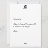 Neue Jahre Entschließung Weißer Kalender Karte (Rückseite)