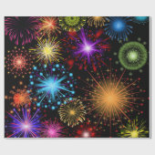 Neue Jahre Feuerwerk-Partymusterverpackung Geschenkpapier (Flach)