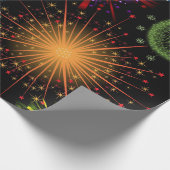 Neue Jahre Feuerwerk-Partymusterverpackung Geschenkpapier (Ecke)