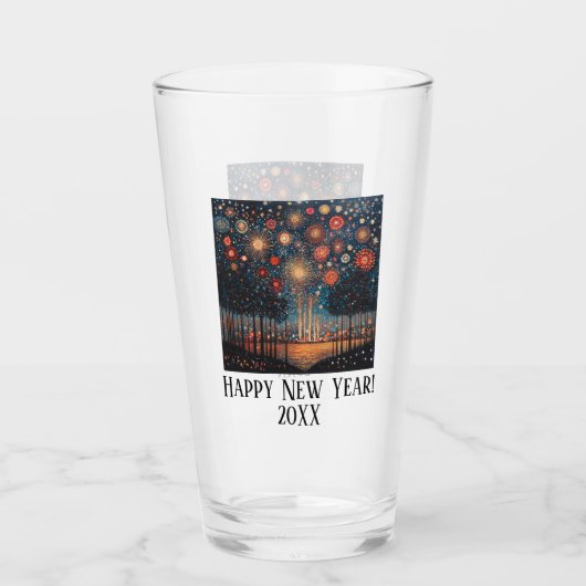 Neue Jahre Gestaltete Fireworks Design kundenspezi Glas (Vorderseite)