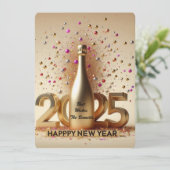 Neue Jahre Goldene Wünsche Feiertagskarte (Stehend Vorderseite)