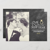 Neue Jahre | Goldring Feiertagskarte (Vorne/Hinten)