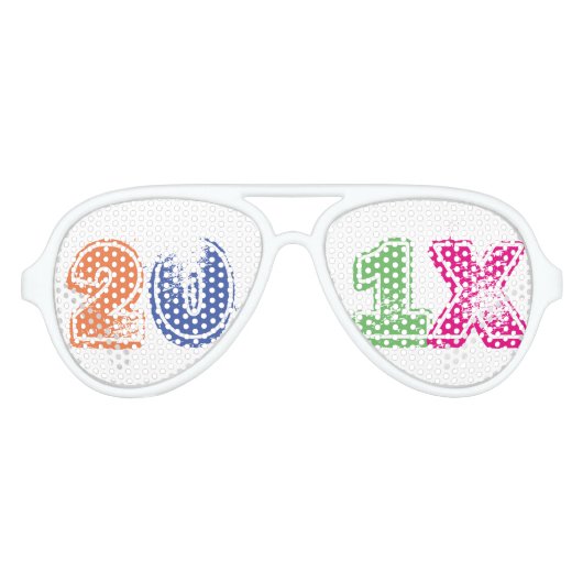 Neue Jahre individuell anpassbare Mehrfarbige Lins Partybrille (Vorderseite)