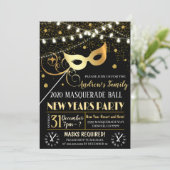 Neue Jahre Masquerade-Party Einladung (Stehend Vorderseite)