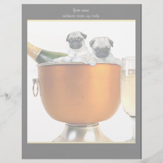 Neue Jahre Mopsbriefkopf Briefbogen (Vorderseite)