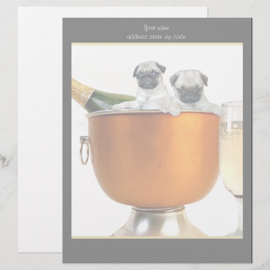 Neue Jahre Mopsbriefkopf Briefbogen (Vorne/Hinten)