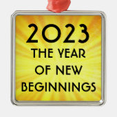 Neue Jahre Neubeginn 2023 Metallverzierung Ornament Aus Metall (Vorne)
