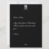 Neue Jahre - Schwarze Kalenderkarte Feiertagskarte (Rückseite)