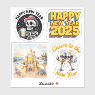 Neue Jahre Sticker, 2025 Sticker, neue Jahre Aufkleber