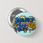 Neue Jahre Tag- Button (Vorne & Hinten)