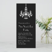 Neue Jahre unter der Lichteinladung (schwarz) Einladung (Stehend Vorderseite)