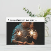 Neue Jahre Verlobung Ankündigung Foto-Karte (Stehend Vorderseite)