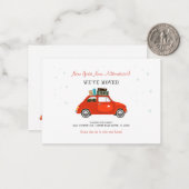 Neue Jahresabenteuer Neue Adresse Rotes Auto beweg Mitteilungskarte (Vorderseite/Rückseite Beispiel)
