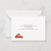 Neue Jahresabenteuer Neue Adresse Rotes Auto beweg Mitteilungskarte (Rückseite)