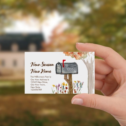 Neue Jahreszeit Neue Zuhause Änderung der Adresse Visitenkarte