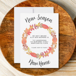 Neue Jahreszeit Neue Zuhause fallen Ankündigung