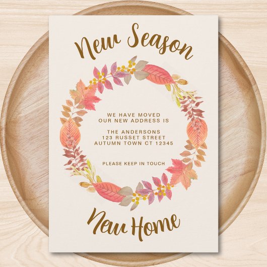 Neue Jahreszeit Neue Zuhause fallen Ankündigung