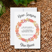 Neue Jahreszeit Neue Zuhause fallen Ankündigung