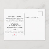 Neue Jahreszeit Neue Zuhause fallen Ankündigungspostkarte (Rückseite)