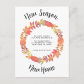 Neue Jahreszeit Neue Zuhause fallen Ankündigungspostkarte (Vorderseite)