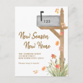 Neue Jahreszeit Neue Zuhause fallen Ankündigungspostkarte (Vorderseite)