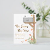 Neue Jahreszeit Neue Zuhause fallen Ankündigungspostkarte (Stehend Vorderseite)