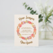 Neue Jahreszeit Neue Zuhause fallen Ankündigungspostkarte (Stehend Vorderseite)