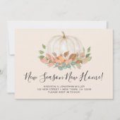 Neue Jahreszeit Neue Zuhause Pumpkin Herbst Herbst Ankündigung (Vorderseite)
