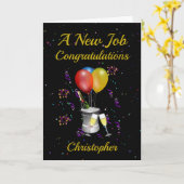 Neue Job Celebration Black Card Karte (Gelbe Blume)