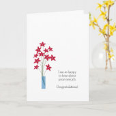 Neue Job-Glückwunschkarten, niedliche rote Blume Karte (Gelbe Blume)